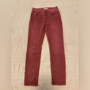 Free people burgundy stretch skinny jeans, W25
